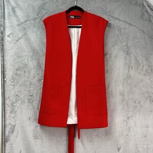 Zara Red Sleeveless Vest